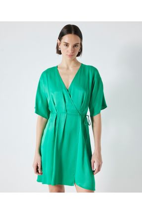 لباس سبز زنانه بافتنی فرم فیت آستین-کوتاه کد 804481783