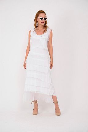 لباس سفید زنانه بافتنی Park Moda - کد 140869212