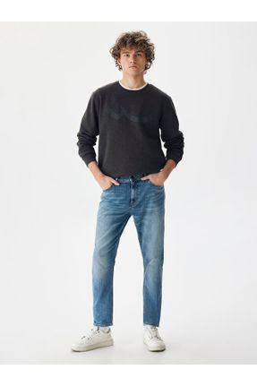 شلوار جین آبی مردانه پاچه لوله ای جین استاندارد کد 262984393