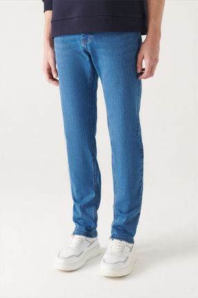 شلوار جین آبی مردانه پاچه لوله ای جین اسلیم استاندارد کد 447543206