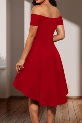 لباس قرمز زنانه بافتنی رگولار آستین-کوتاه کد 822495326