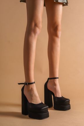 کفش مجلسی مشکی زنانه پاشنه پلت فرم پاشنه بلند ( +10 cm) چرم مصنوعی کد 226268119