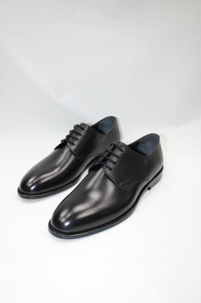 کفش کلاسیک مشکی مردانه چرم طبیعی پاشنه کوتاه ( 4 - 1 cm ) کد 835629071