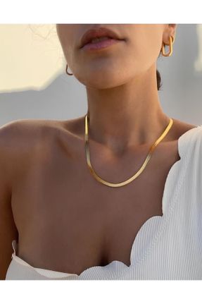 گردنبند جواهر طلائی زنانه استیل ضد زنگ کد 766581699
