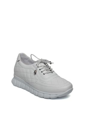 کفش اسنیکر سفید زنانه بند دار چرم کد 839612115