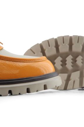 کفش لوفر نارنجی زنانه چرم طبیعی پاشنه کوتاه ( 4 - 1 cm ) کد 824686195