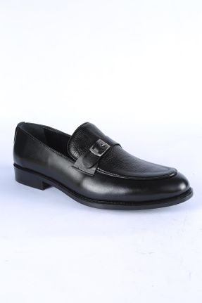 کفش کلاسیک مشکی مردانه چرم طبیعی پاشنه کوتاه ( 4 - 1 cm ) کد 649636977