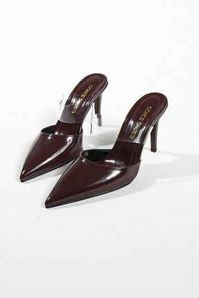 دمپائی زرشکی زنانه چرم مصنوعی Gökçe Shoes - کد 839642009