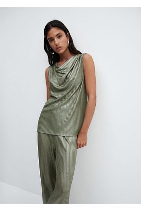 تیشرت سبز زنانه رگولار MANGO - کد 839701212