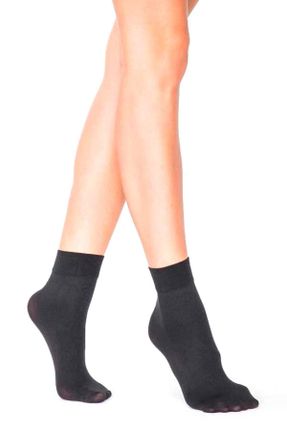 جوراب مشکی زنانه الاستن تکی طرح دار کد 32130900