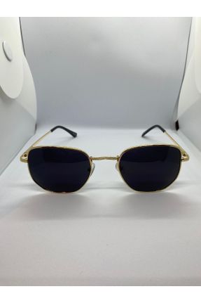 عینک آفتابی طلائی زنانه 51 UV400 فلزی هندسی کد 837524527