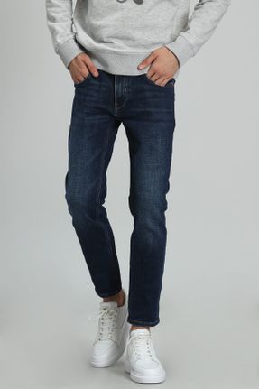 شلوار جین آبی مردانه پاچه تنگ جین اسلیم بلند کد 370471384