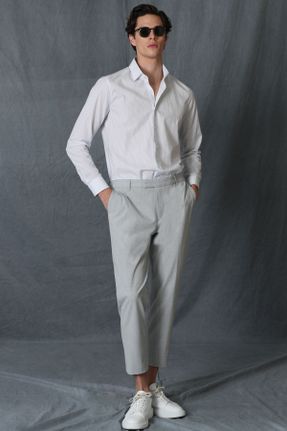 پیراهن سفید مردانه رگولار یقه پیراهنی کد 679411332