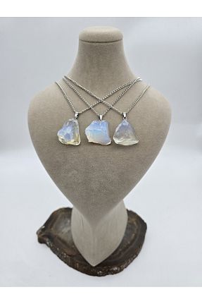 گردنبند جواهر سفید زنانه روکش طلا NBS Beautiful Naturel Stones - کد 839798958
