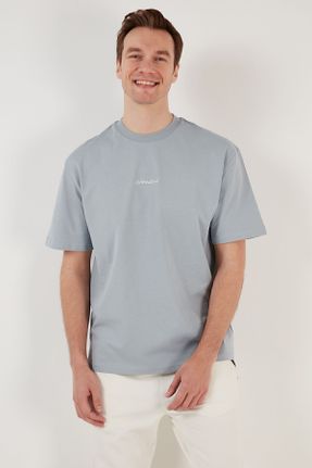 تی شرت سرمه ای مردانه ریلکس یقه خدمه تکی بیسیک کد 804027708