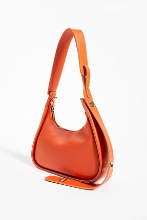 کیف دوشی نارنجی زنانه چرم مصنوعی NBİBAGS - کد 838049499