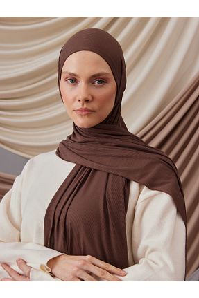 روسری قهوه ای پنبه ای Femple Modest - کد 835917087