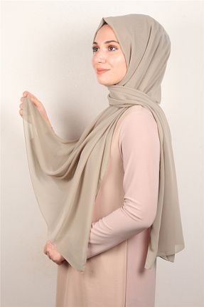 شال قهوه ای زنانه کرپ Eşarppark - کد 792642226