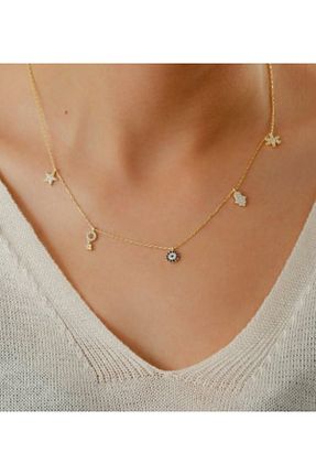 گردنبند نقره طلائی زنانه 925 عیار Gümüşistan - کد 213581199