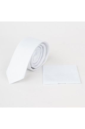 کراوات سفید مردانه پارچه ای AKÇAYLAR - کد 56597645