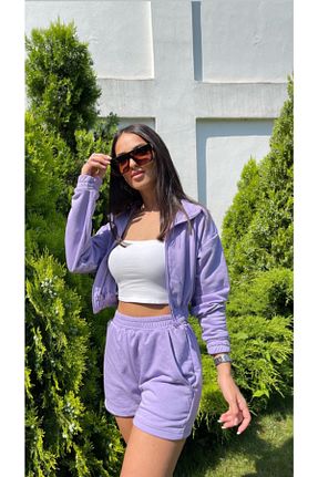 ست بالاتنه و پائین تنه بنفش زنانه بافتنی gkonlinestore - کد 121527842