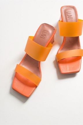 دمپائی نارنجی زنانه چرم مصنوعی luvishoes - کد 95235715