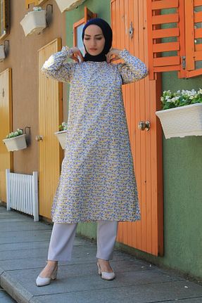 تونیک حجاب طوسی زنانه ویسکون RANABUTİK - کد 122015635