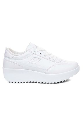 کفش پیاده روی سفید زنانه میکروفیبر چرم مصنوعی کد 376978190