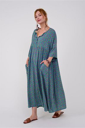 لباس فیروزه ای زنانه بافتنی Park Moda - کد 363613217