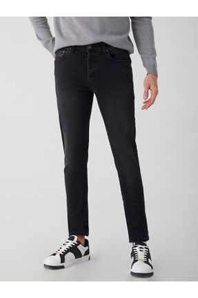 شلوار جین مشکی مردانه پاچه تنگ استاندارد کد 311675631