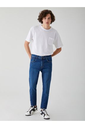 شلوار جین آبی مردانه پاچه تنگ جین استاندارد کد 468178678