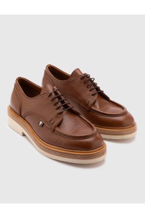 کفش آکسفورد قهوه ای مردانه چرم طبیعی پاشنه کوتاه ( 4 - 1 cm ) کد 809488728