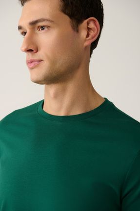 تی شرت سبز مردانه یقه گرد رگولار تکی بیسیک کد 53677777