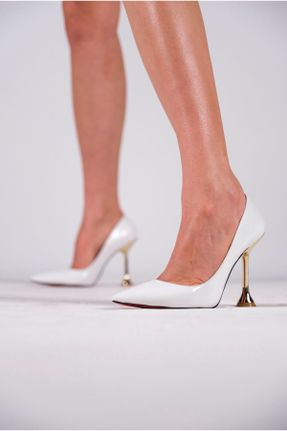 کفش استایلتو سفید پاشنه نازک پاشنه متوسط ( 5 - 9 cm ) کد 677554084