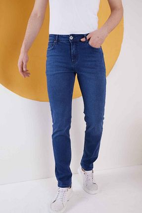 شلوار آبی مردانه لیکرا onemoda - کد 674917306