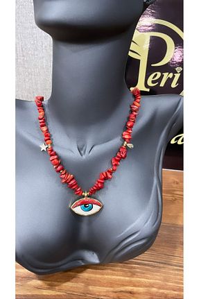 گردنبند جواهر قرمز زنانه سنگ Peri Takı Tasarım - کد 744174582
