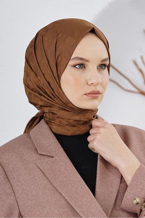 شال قهوه ای زنانه پنبه ای Loryan - کد 797916354