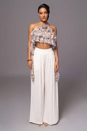 ست بالاتنه و پائین تنه سفید زنانه بافتنی Butik - کد 839678749