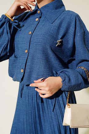 ست بالاتنه و پائین تنه حجاب آبی زنانه رگولار VOLT CLOTHİNG - کد 839659693