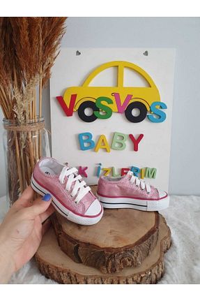 کفش اسنیکر صورتی بچه گانه بند دار VOSVOSBABYSTORE - کد 143184062