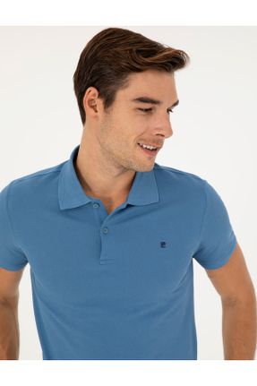 تی شرت آبی مردانه اسلیم فیت یقه پولو کد 839659370