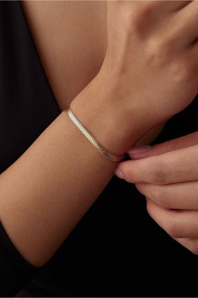 دستبند طلا زرد زنانه 14 عیار Yunka Jewelry - کد 838178704