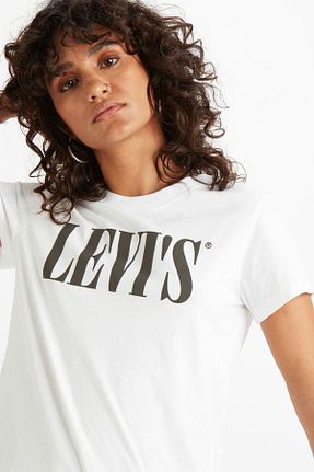 تیشرت سفید زنانه رگولار Levi