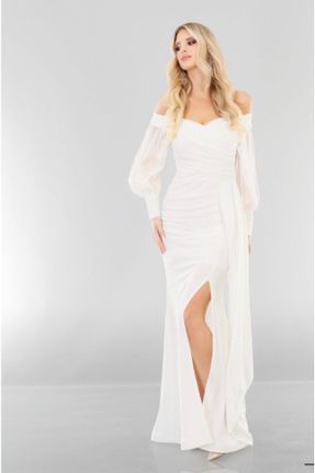 لباس سفید زنانه بافت آستین-بلند کد 315646577
