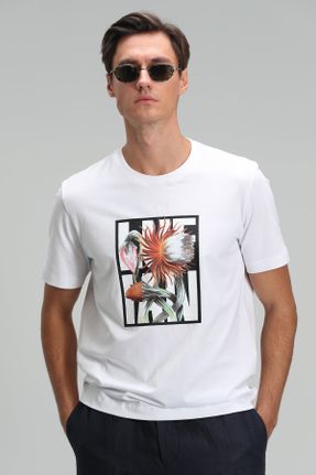تی شرت سفید مردانه رگولار یقه گرد تکی بیسیک کد 670305891