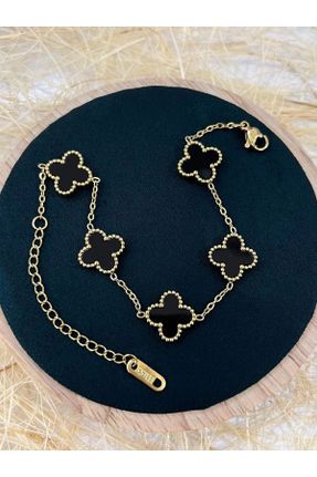 دستبند استیل طلائی زنانه فولاد ( استیل ) کد 810156259