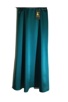 دامن آبی زنانه ساتن فاق بلند فاق بلند کد 824206008