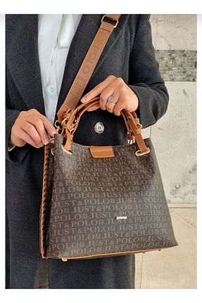 کیف دوشی قهوه ای زنانه چرم مصنوعی Just Polo - کد 768689657
