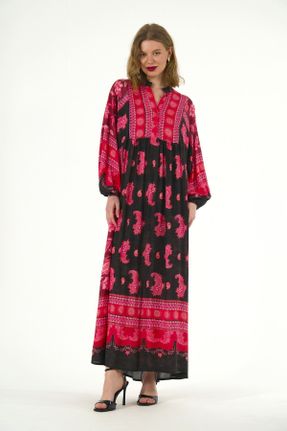 لباس طوسی زنانه پنبه (نخی) اورسایز آستین-بلند بیسیک کد 816185037