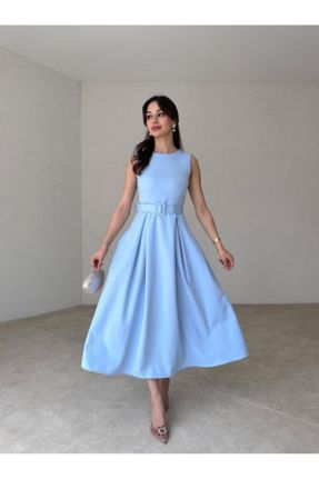 لباس آبی زنانه بافتنی مخلوط پلی استر رگولار کد 835179720